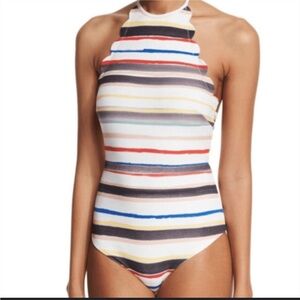 Marysia Swim Multicolor Striped Halter One-Piece Swimsuit